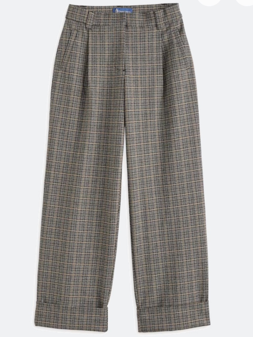 Democracy “Ab”solution Skyrise Trouser with Wide Cuff Pant in Black Plaid